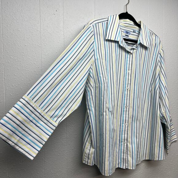 Izod Shirt Womens 2X Non Iron Career Office Workwear Business Casual Breathable - Picture 5 of 11